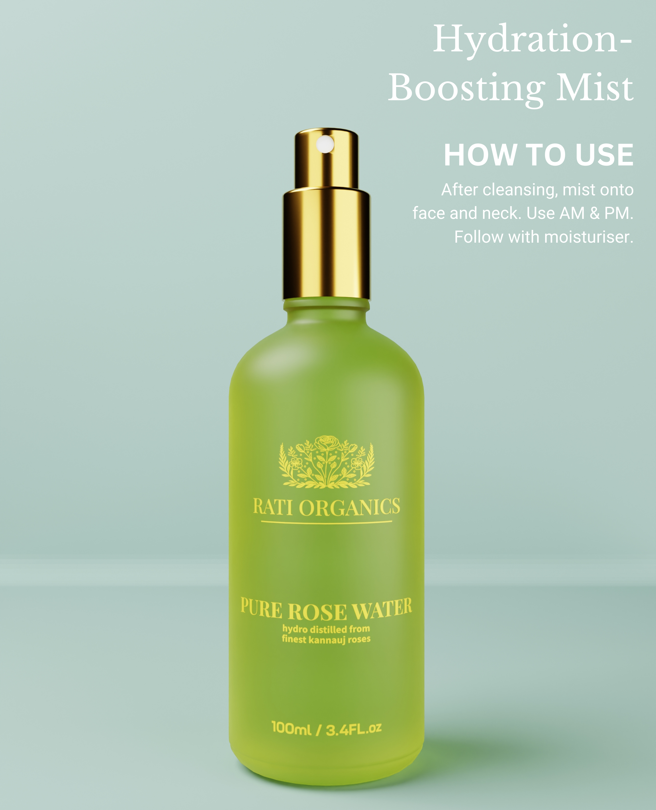 Rati Organics प्राकृतिक गुलाब जल | Natural Rose Water | 100mL