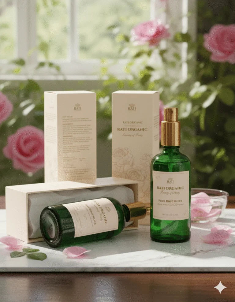 Rati Organics प्राकृतिक गुलाब जल | Natural Rose Water | 100mL